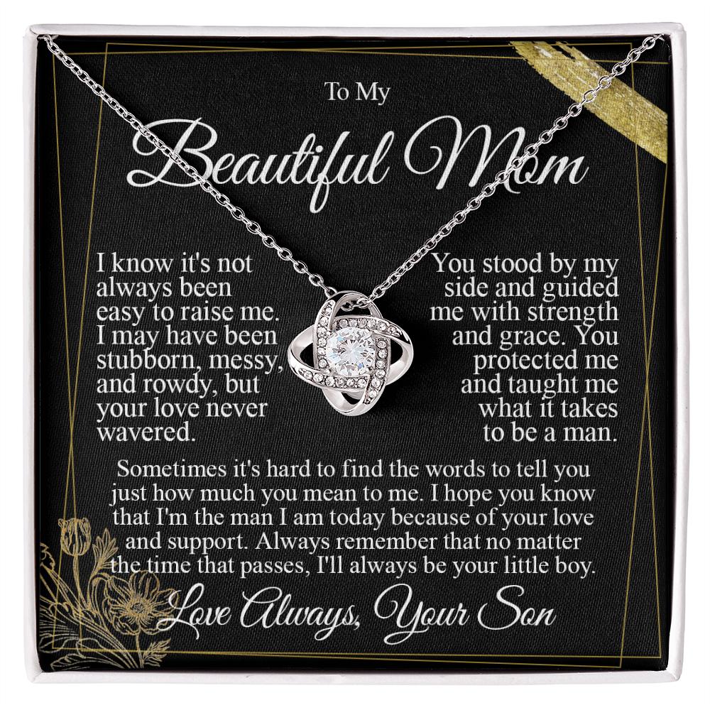 To My Mom - I Love You from Son - Knot Necklace