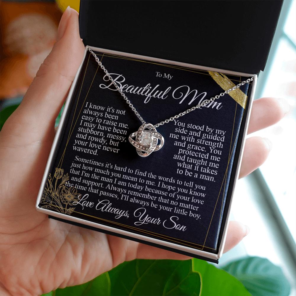To My Mom - I Love You from Son - Knot Necklace