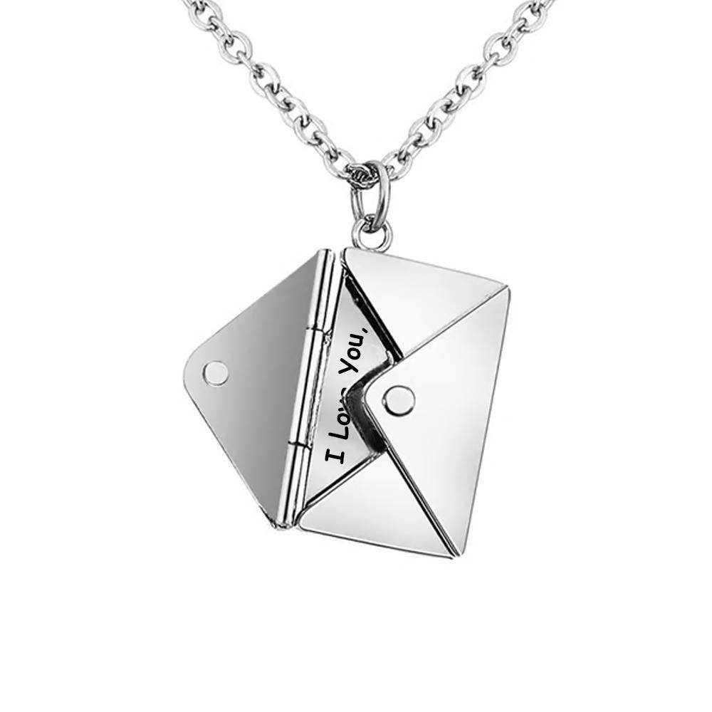 I Love you Mom - Envelope Necklace - Gold