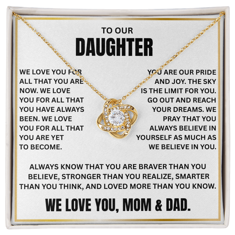 dad to daughter loveknot necklace