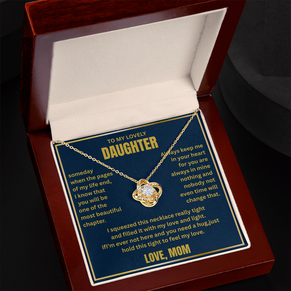 To My Daughter - Love Knot Necklace