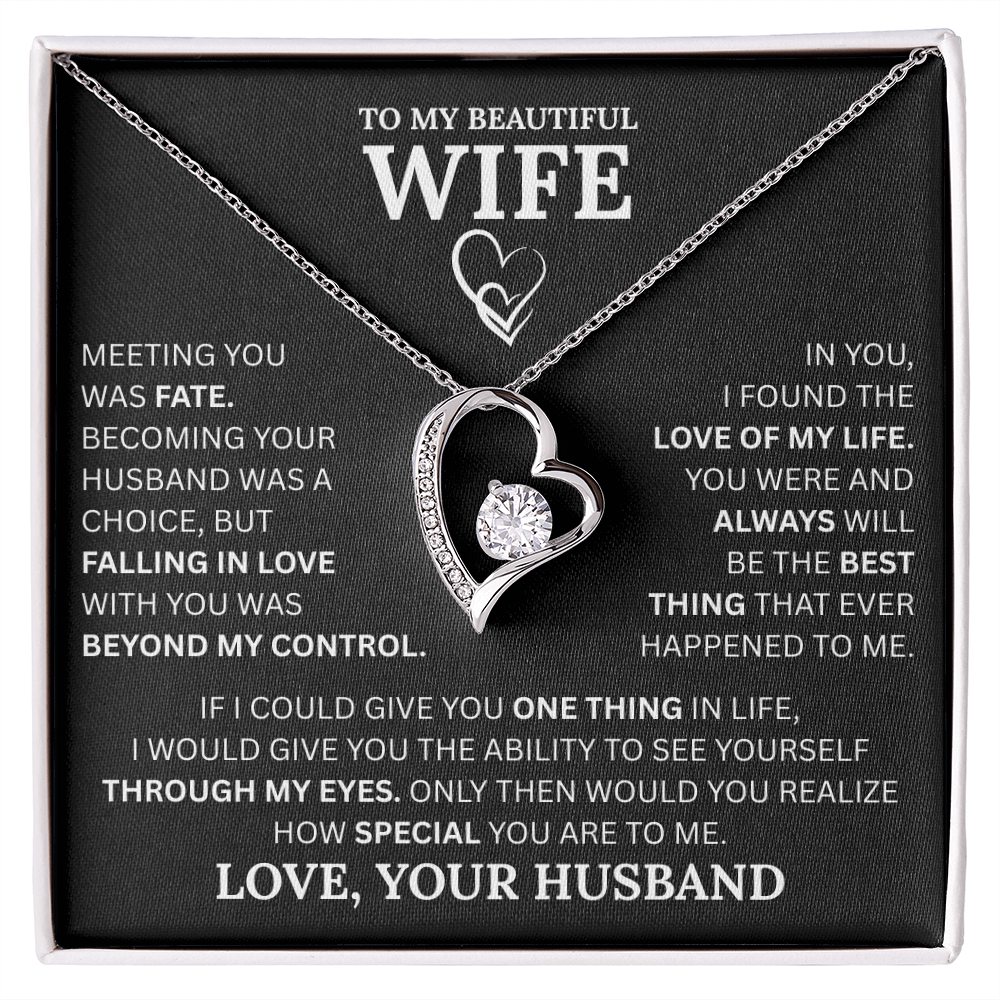 To My Wife Forever Love Necklace: A Timeless Gift for Your Wife, Romantic Anniversary Gift, Birthday Gift, Husband to Wife Gift
