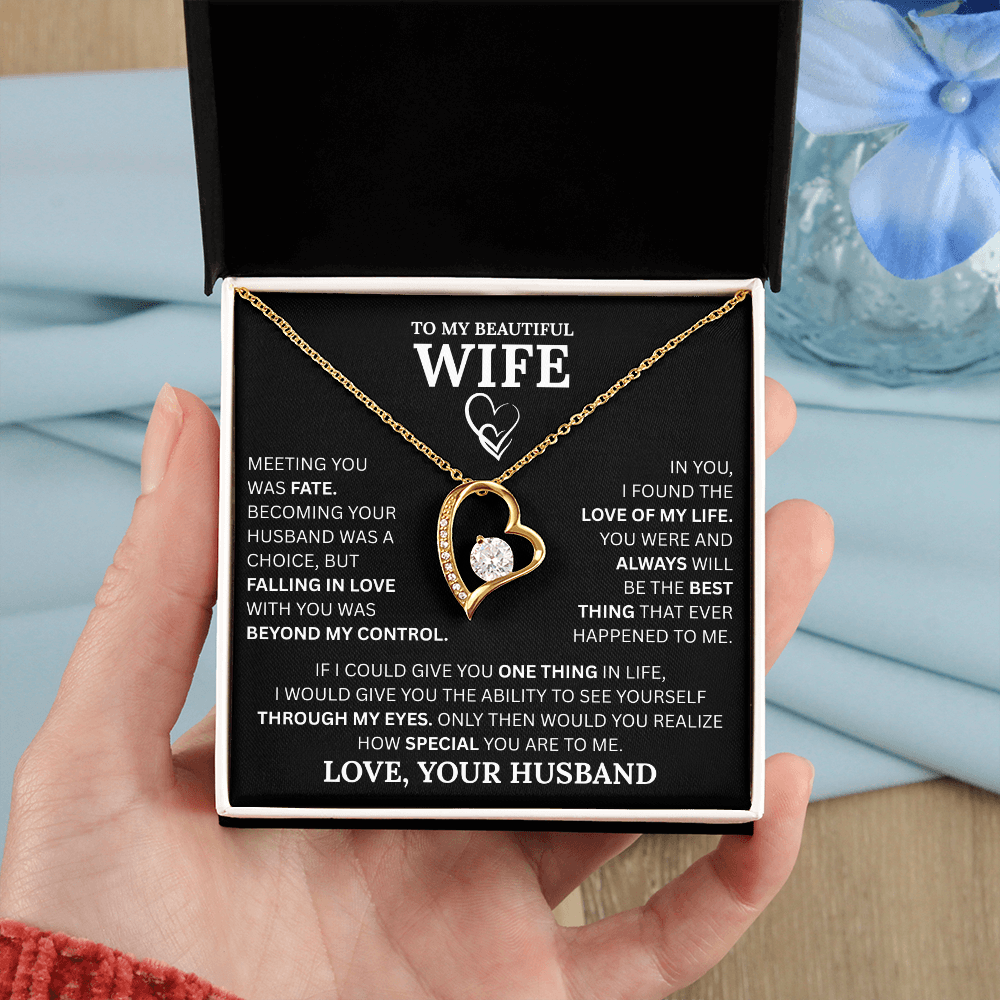 To My Wife Forever Love Necklace: A Timeless Gift for Your Wife, Romantic Anniversary Gift, Birthday Gift, Husband to Wife Gift