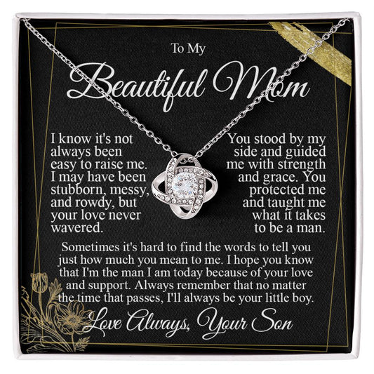To My Mom - I Love You from Son - Knot Necklace