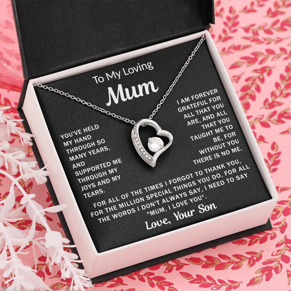 To My Loving Mum - Heart Necklace