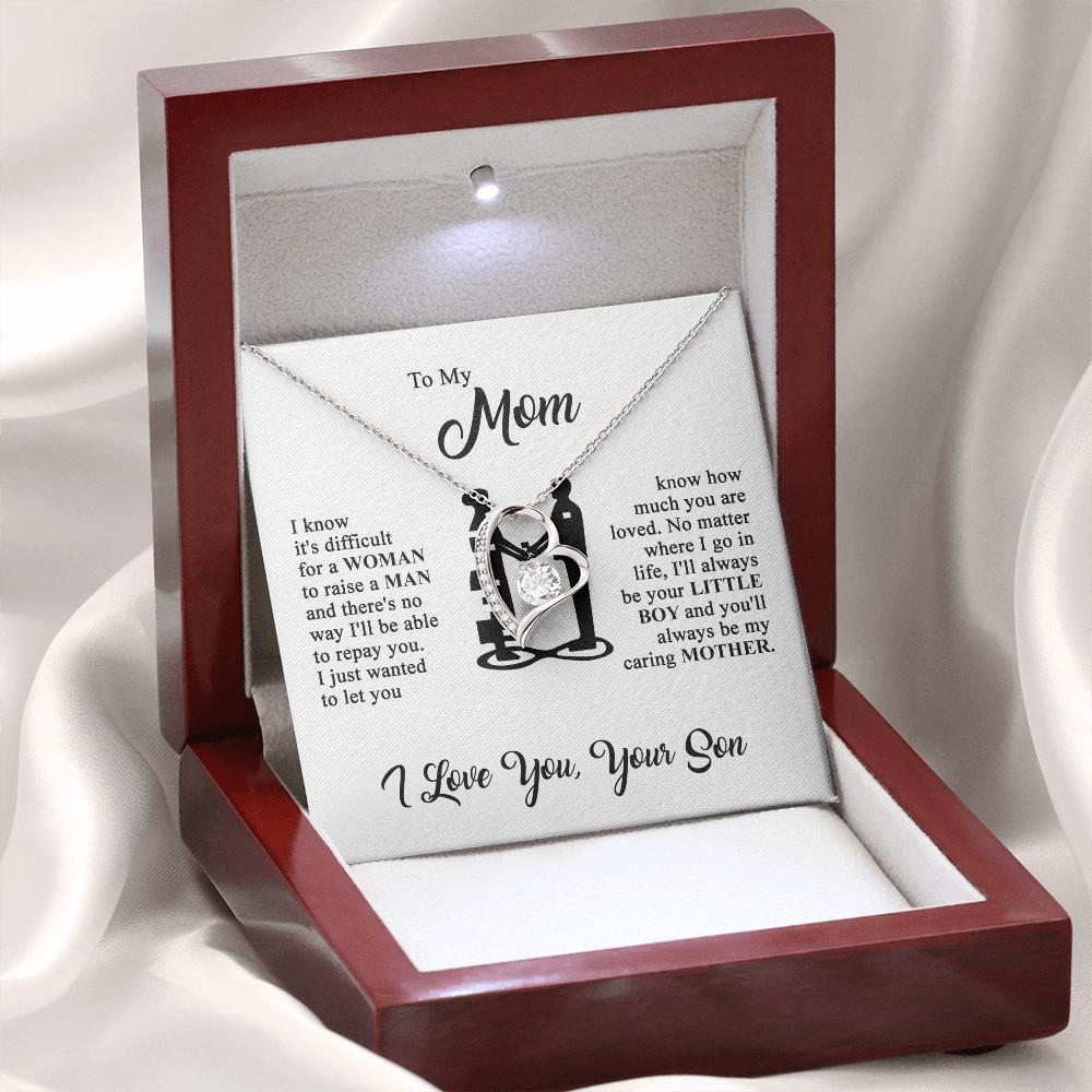 To My Mom - I Love You - Heart Necklace