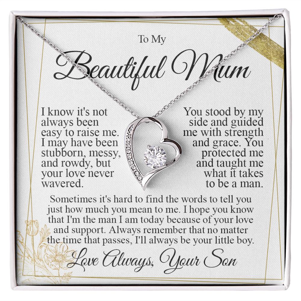 To My Mum - I Love You Heart Necklace