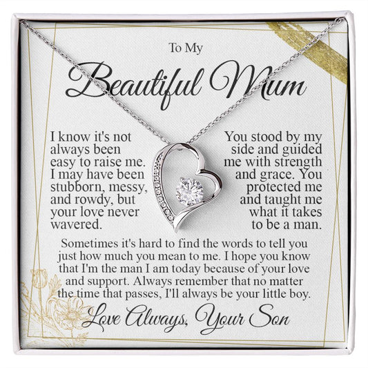 To My Mum - I Love You Heart Necklace
