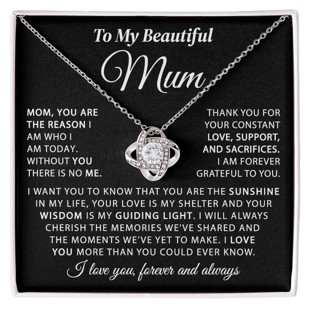 To My Mum - The Sunshine in My Life - Knot Necklace
