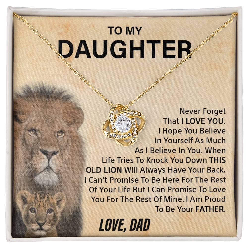 To my Daughter - Never forget - Love knot necklace