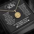 To my Son - “Never forget my love” - Compass necklace - Gold