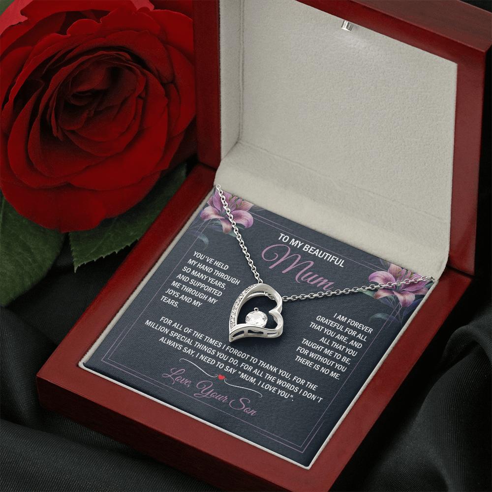 To My Mum - Joy & Tears - Heart Necklace