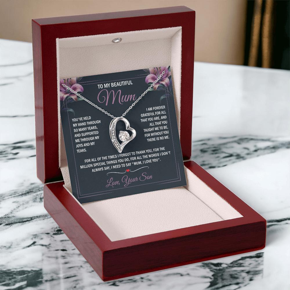 To My Mum - Joy & Tears - Heart Necklace