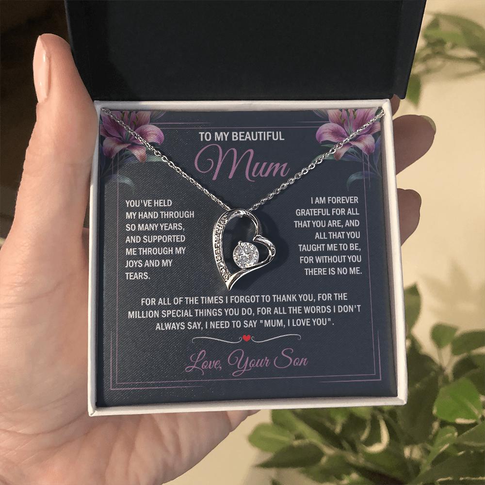 To My Mum - Joy & Tears - Heart Necklace