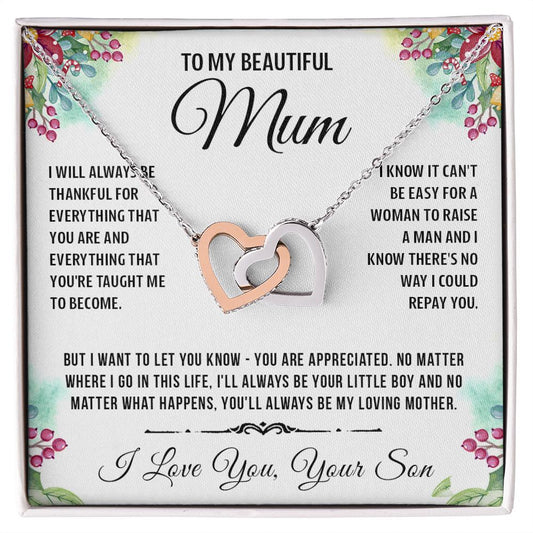 To My Special Mum - Linked Heart Necklace