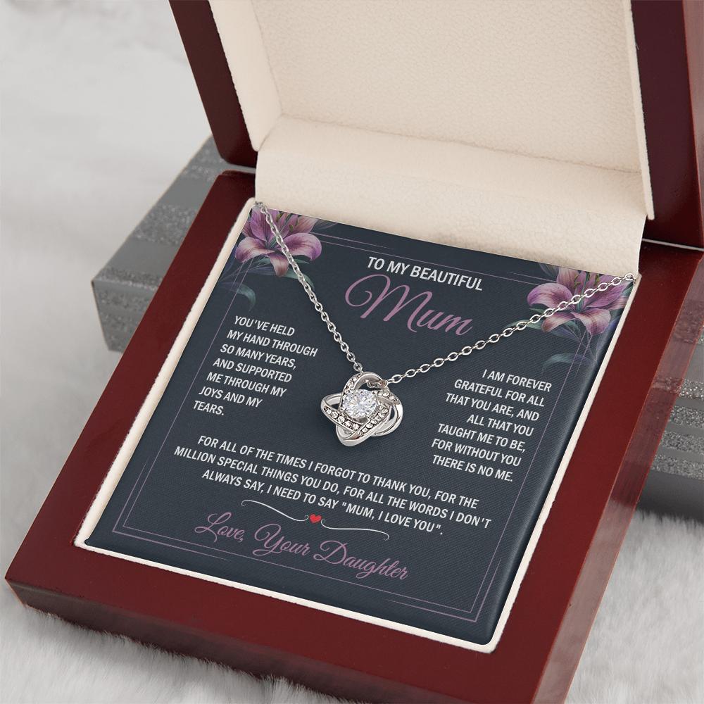 To My Beautiful Mum - Joy & Tears - Knot Necklace