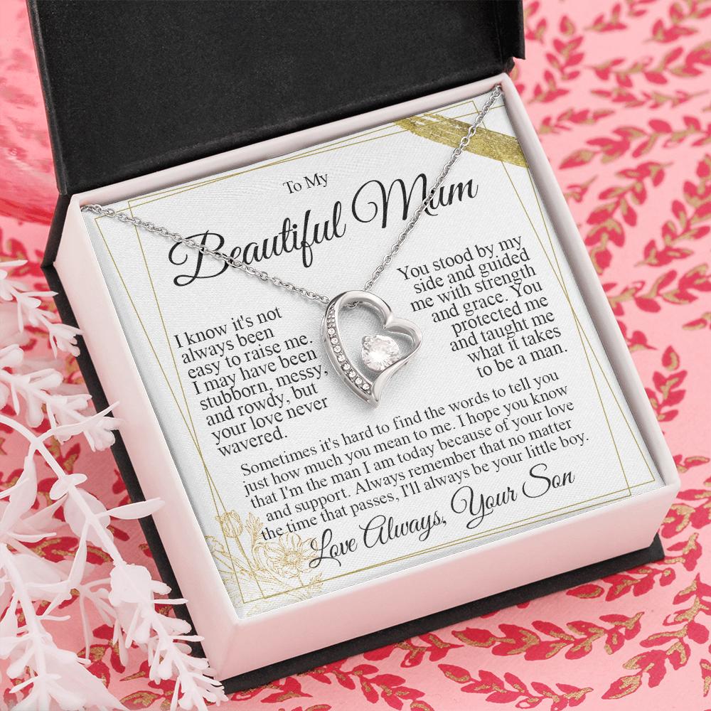To My Mum - I Love You Heart Necklace