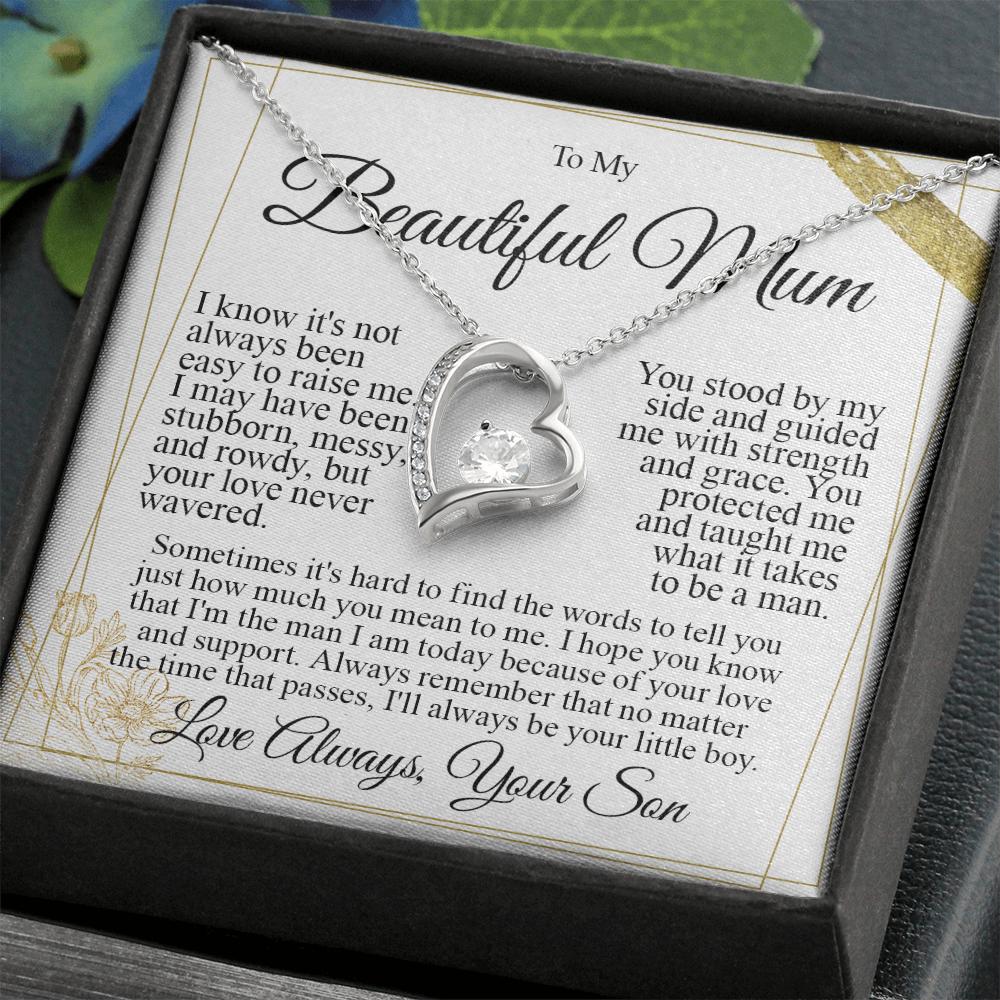 To My Mum - I Love You Heart Necklace