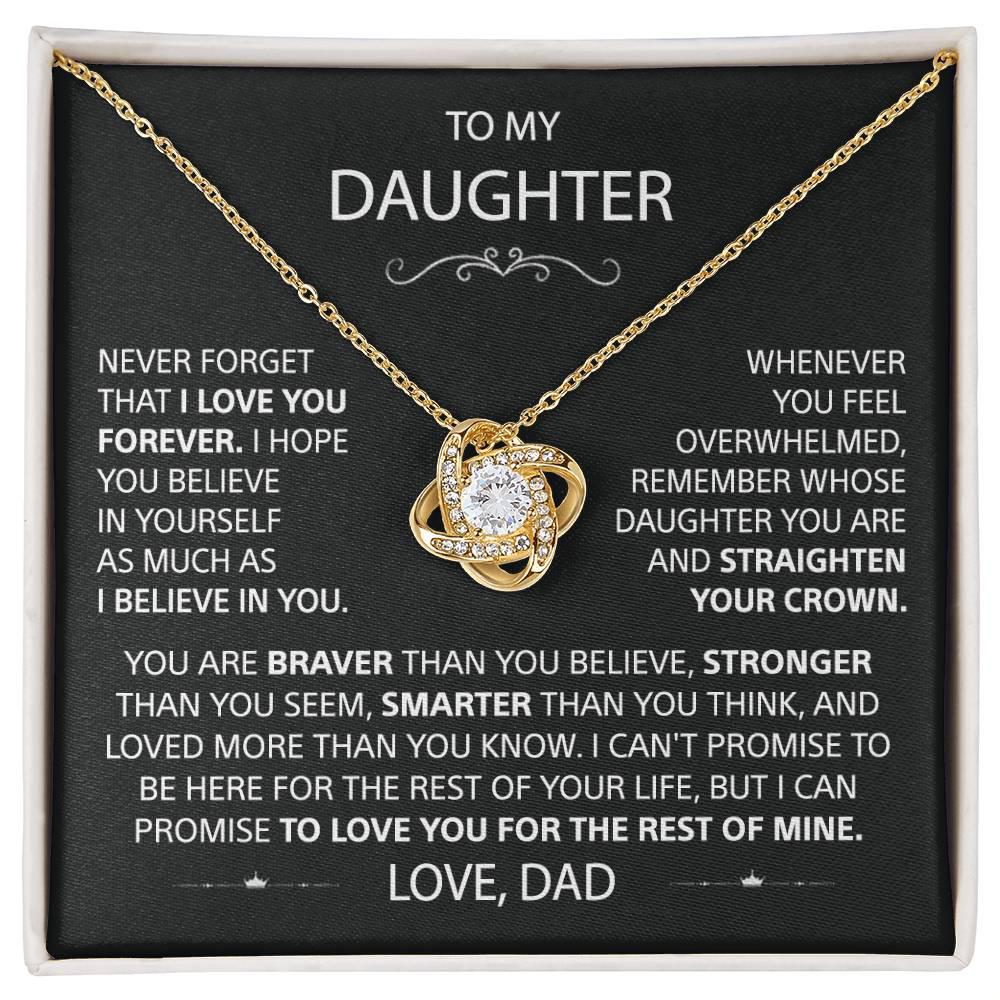 To My Daughter - Love Knot Necklace
