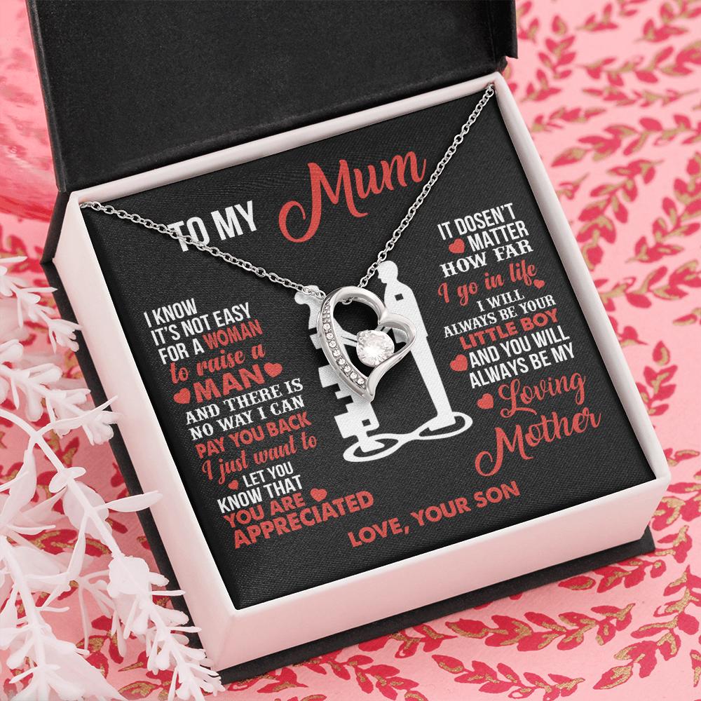 To My Mum - Your Little Boy - Heart Necklace
