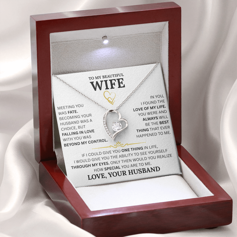 To My Wife Forever Love Necklace: A Timeless Gift for Your Wife, Romantic Anniversary Gift, Birthday Gift, Husband to Wife Gift