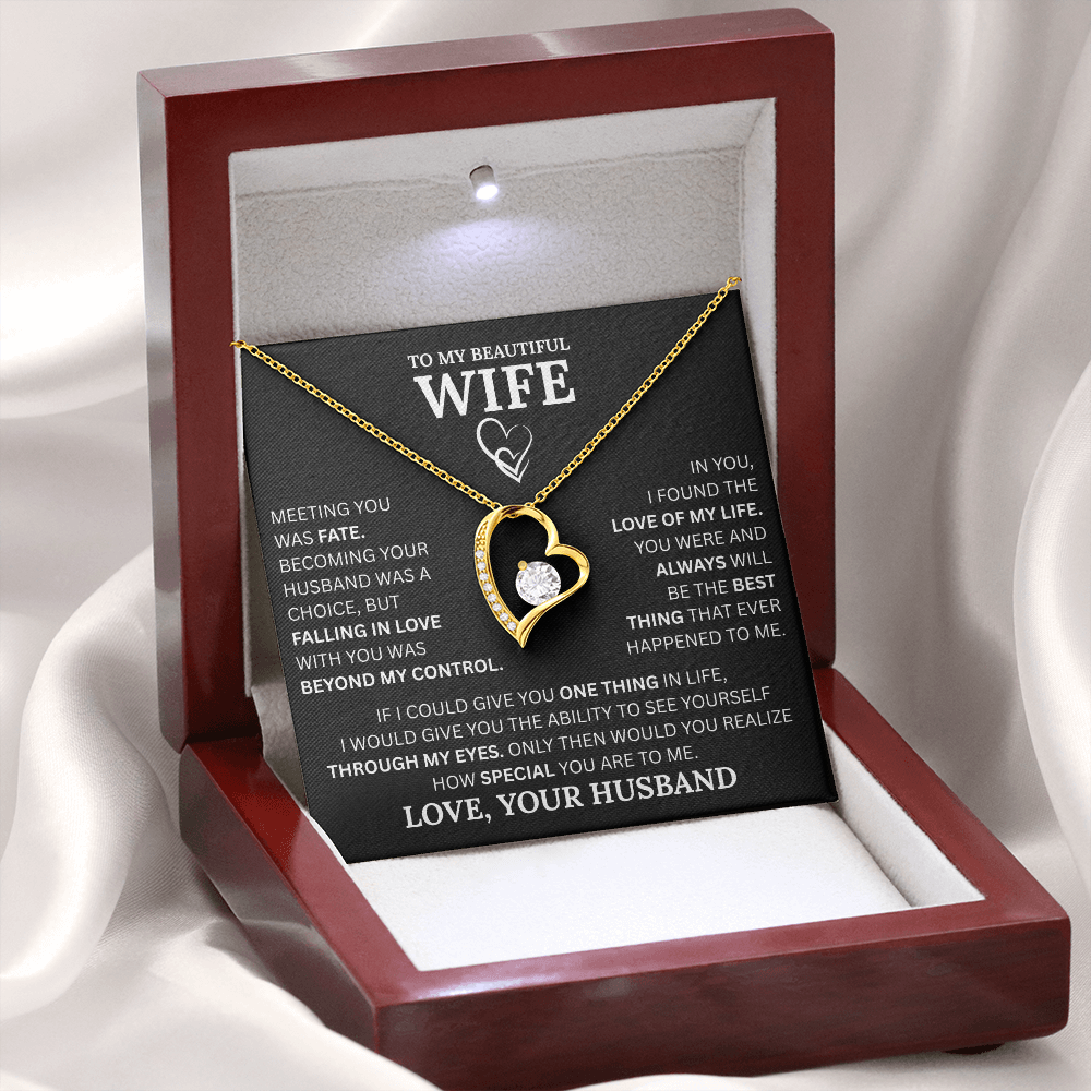 To My Wife Forever Love Necklace: A Timeless Gift for Your Wife, Romantic Anniversary Gift, Birthday Gift, Husband to Wife Gift