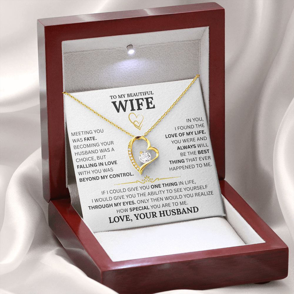 To My Wife Forever Love Necklace: A Timeless Gift for Your Wife, Romantic Anniversary Gift, Birthday Gift, Husband to Wife Gift