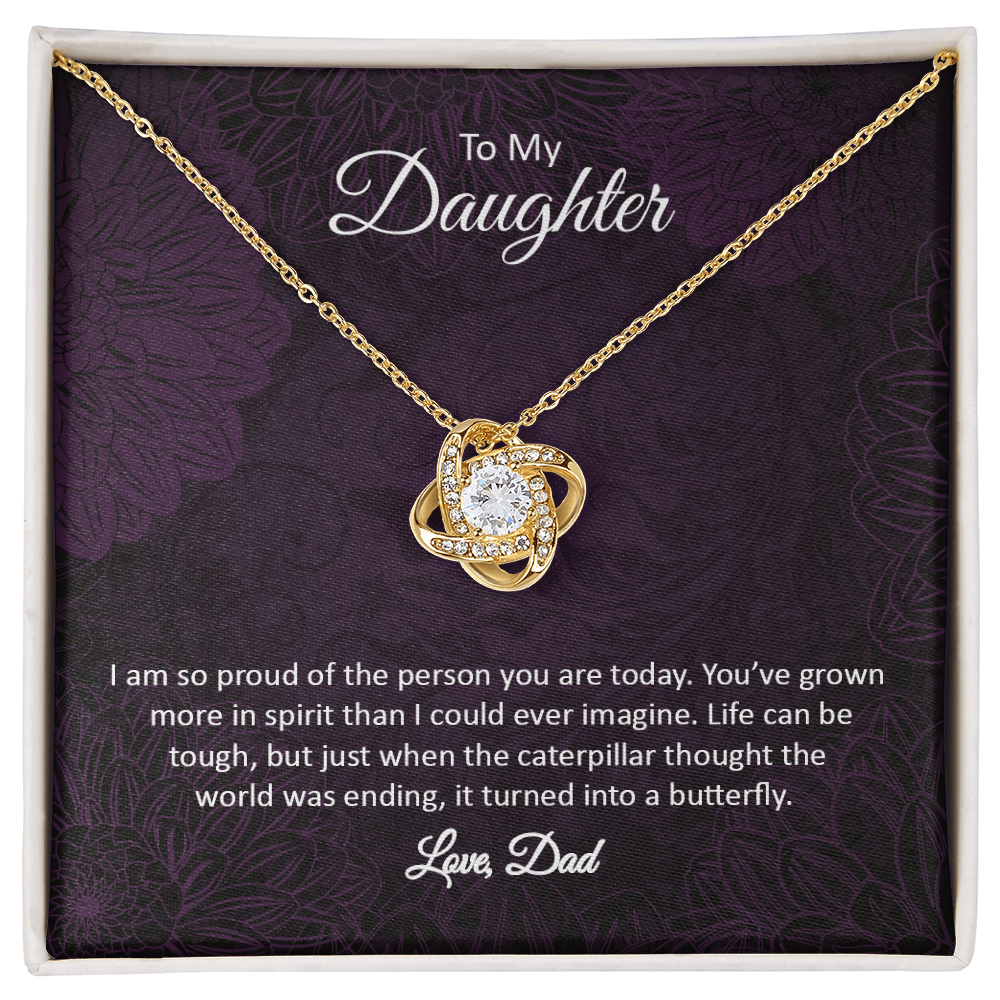 dad to daughter loveknot necklace