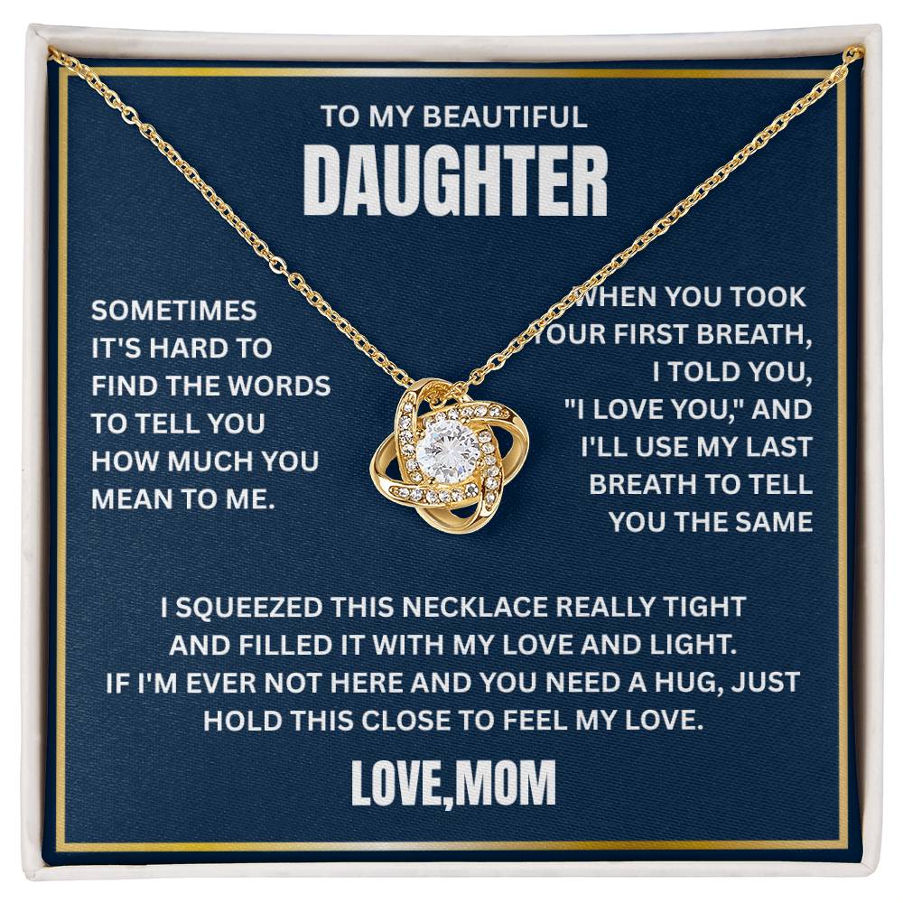 To My Daughter - Love Knot Necklace