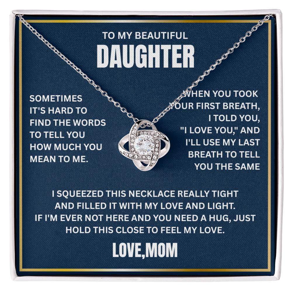 To My Daughter - Love Knot Necklace