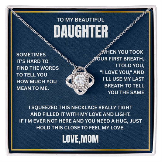 To My Daughter - Love Knot Necklace