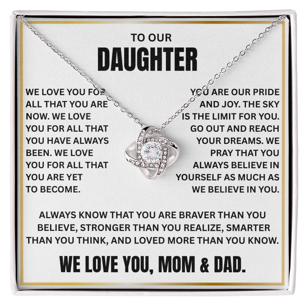 dad to daughter loveknot necklace