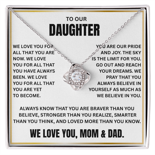 dad to daughter loveknot necklace