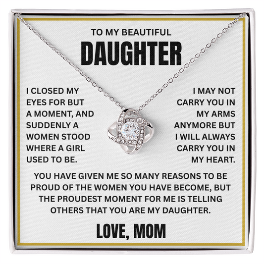 To My Beautiful Daughter Necklace from Mom
