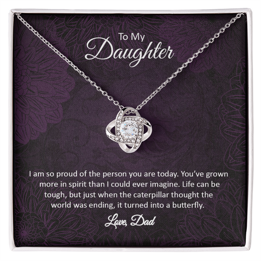 dad to daughter loveknot necklace