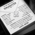 Beautiful Daughter Gift, "Time will never change my love for you" Love Knot Necklace