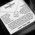 Beautiful Daughter Gift, "Never Forget That I Love You" Love Knot Necklace