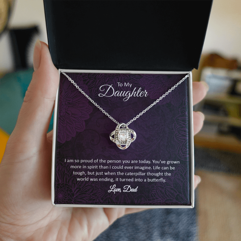 dad to daughter loveknot necklace