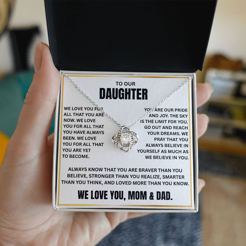 dad to daughter loveknot necklace