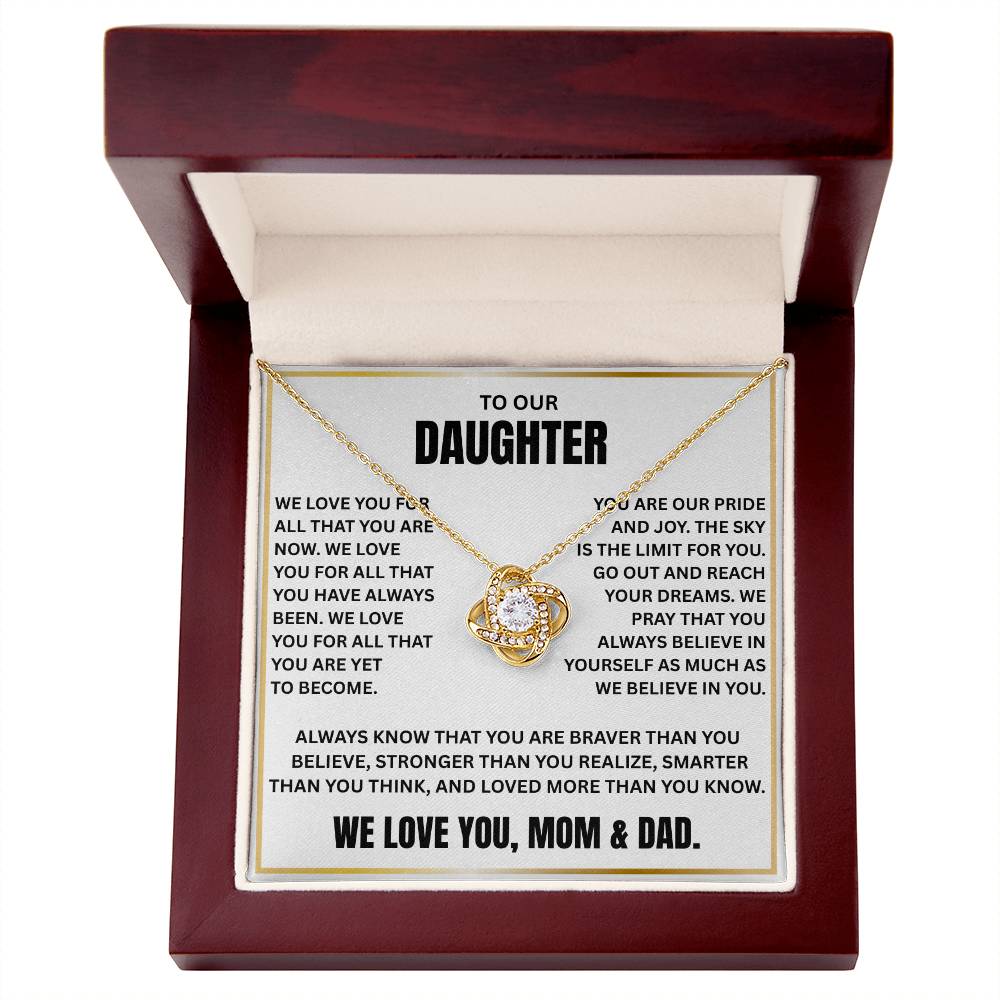 dad to daughter loveknot necklace
