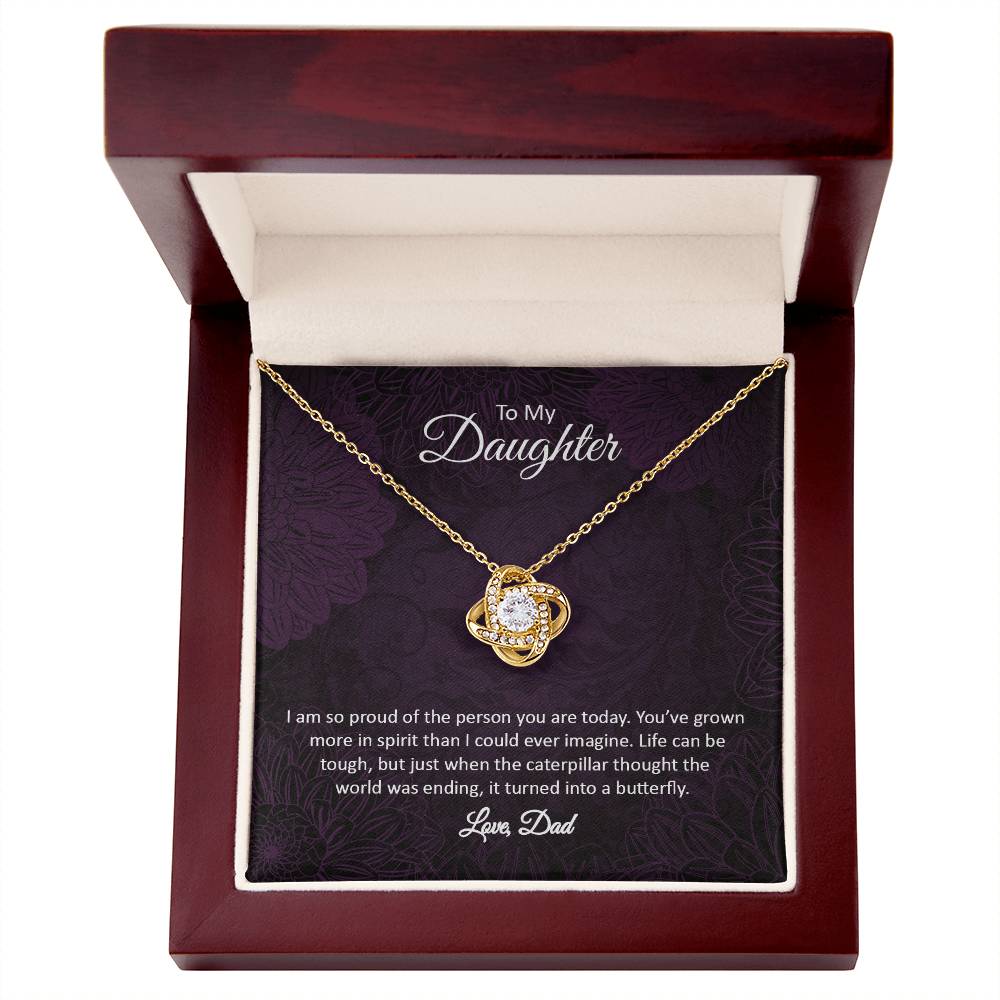dad to daughter loveknot necklace