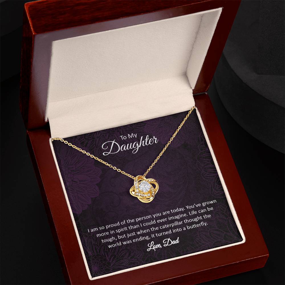 dad to daughter loveknot necklace