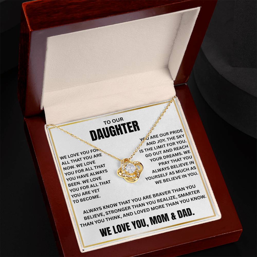 dad to daughter loveknot necklace