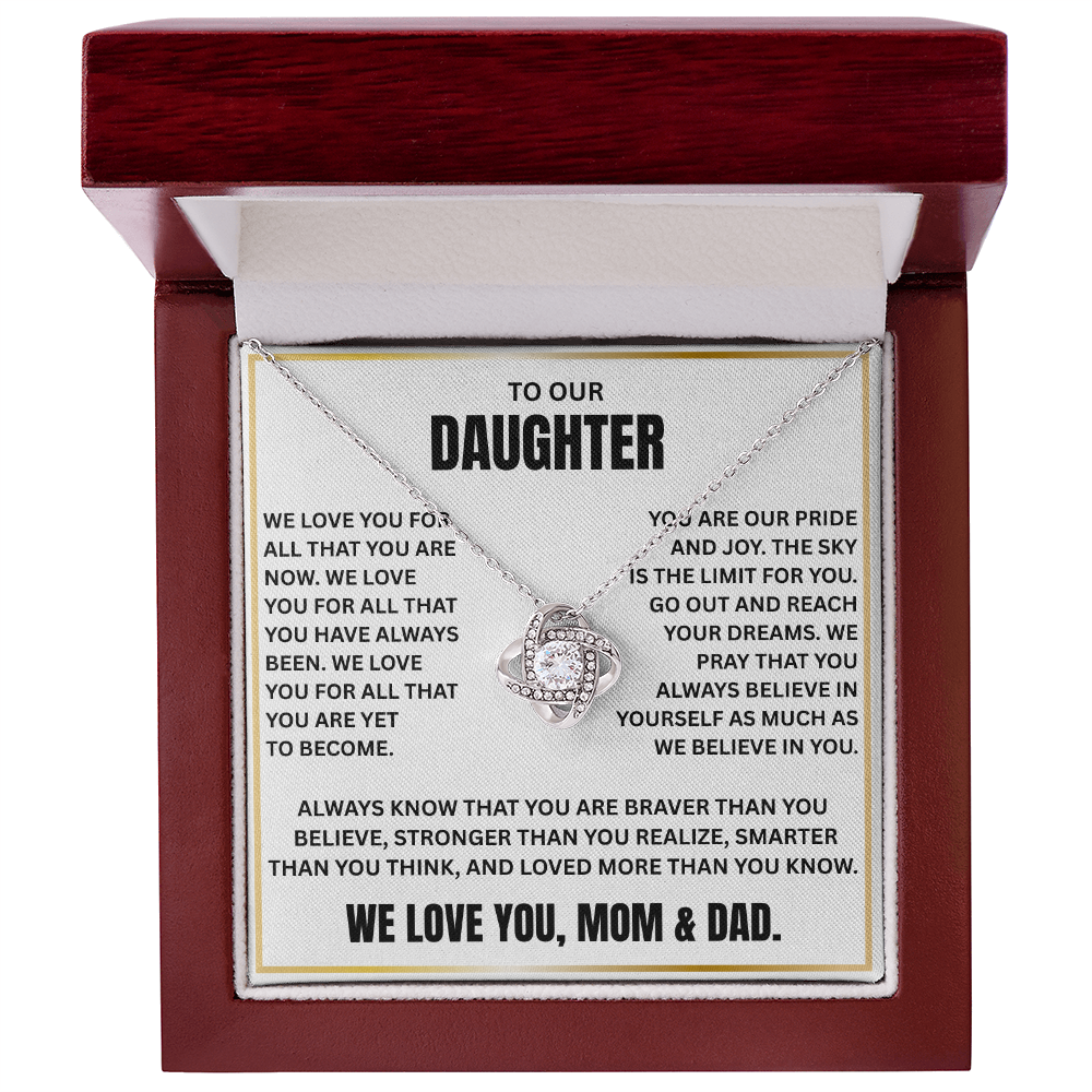dad to daughter loveknot necklace