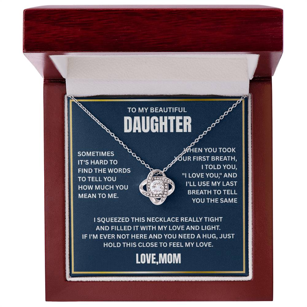 To My Daughter - Love Knot Necklace