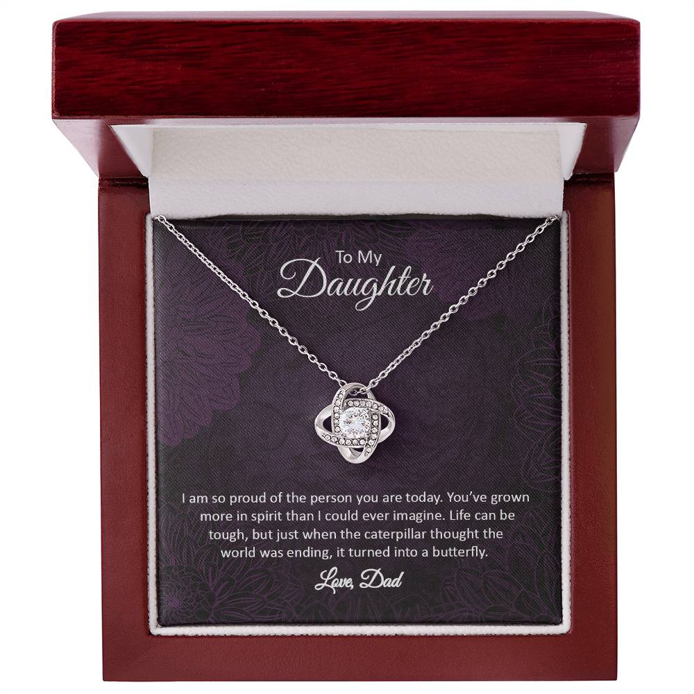 dad to daughter loveknot necklace