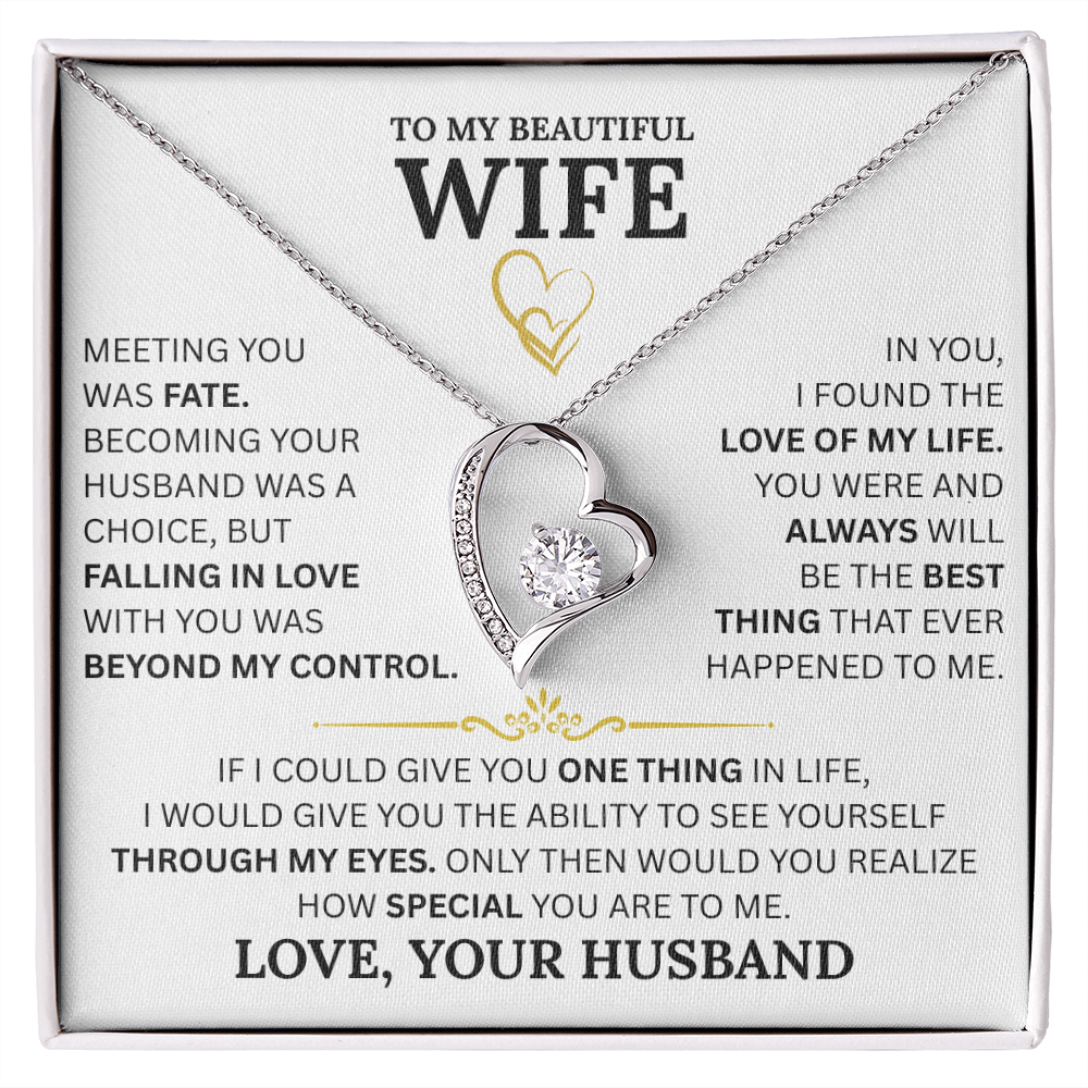 To My Wife Forever Love Necklace: A Timeless Gift for Your Wife, Romantic Anniversary Gift, Birthday Gift, Husband to Wife Gift