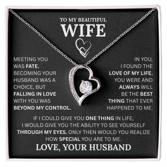 To My Wife Forever Love Necklace: A Timeless Gift for Your Wife, Romantic Anniversary Gift, Birthday Gift, Husband to Wife Gift