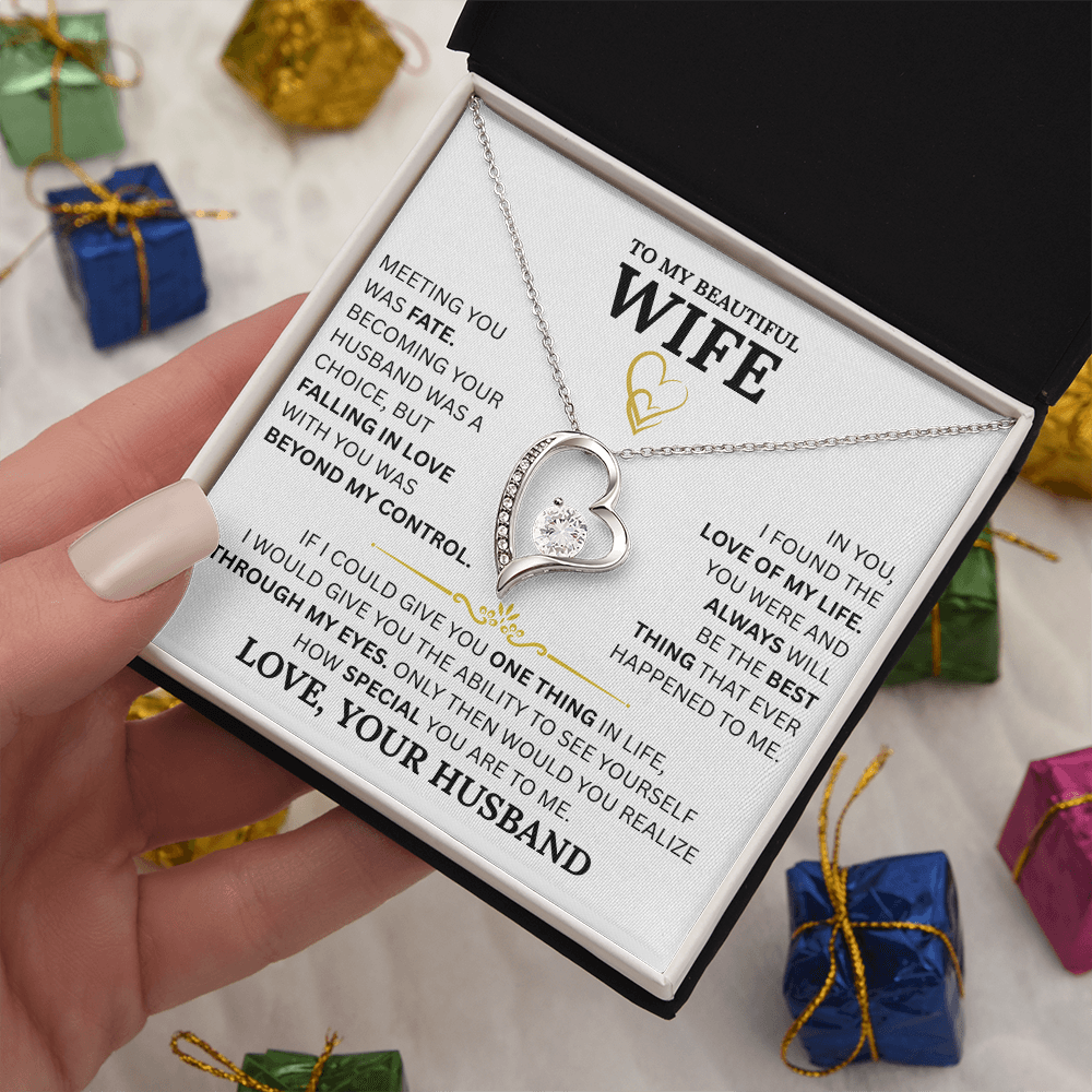 To My Wife Forever Love Necklace: A Timeless Gift for Your Wife, Romantic Anniversary Gift, Birthday Gift, Husband to Wife Gift