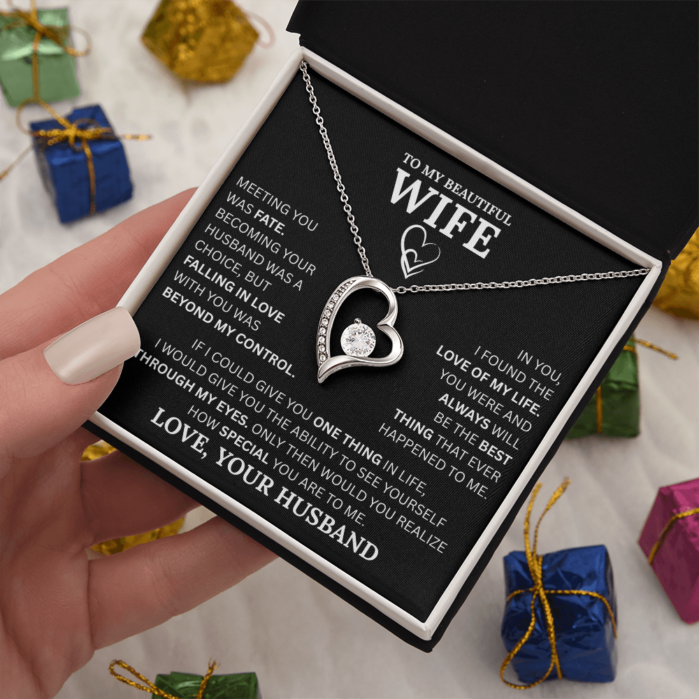 To My Wife Forever Love Necklace: A Timeless Gift for Your Wife, Romantic Anniversary Gift, Birthday Gift, Husband to Wife Gift